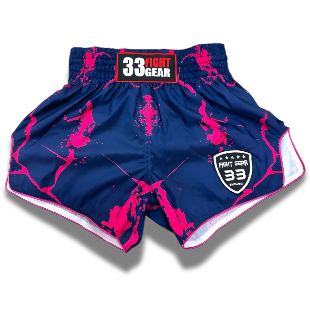 33 Fight Gear - Muay Thai Shorts - Blue Pink – KICKPUNCHELBOW