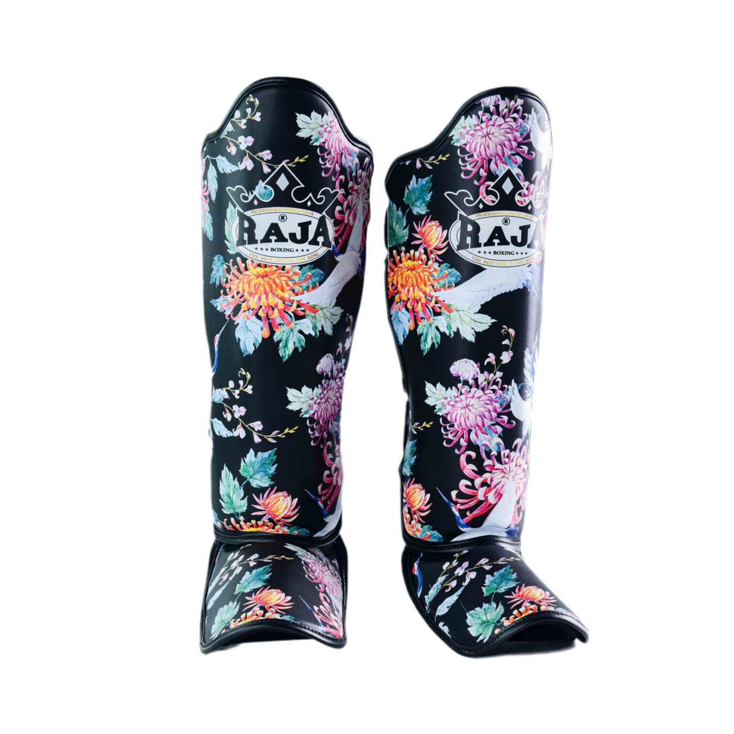 Semi Leather Raja Shin Guards - Flamingo