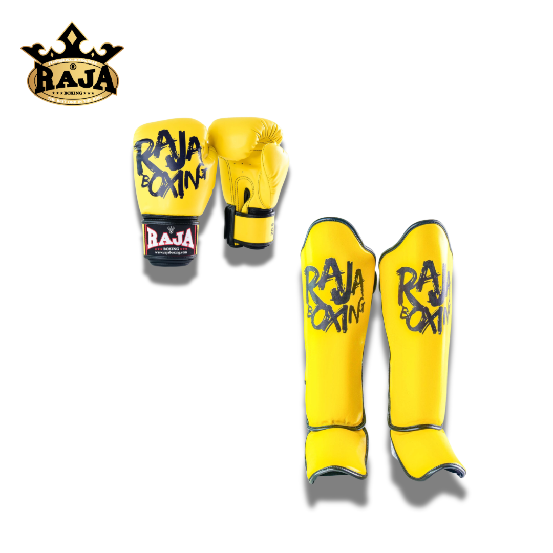 Raja Sparring Set Graff It Semi Leather Yellow - KICKPUNCHELBOW