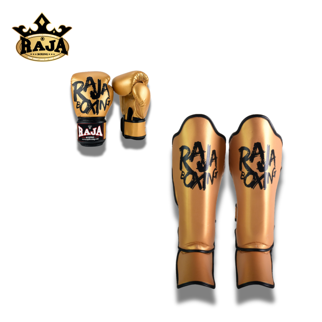Raja Sparring Set Graff It Semi Leather Gold - KICKPUNCHELBOW