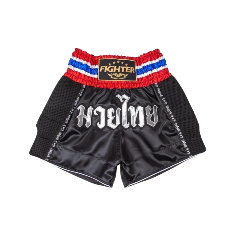 Fighter Thailand Muay Thai Shorts - Thai Flag (Black)