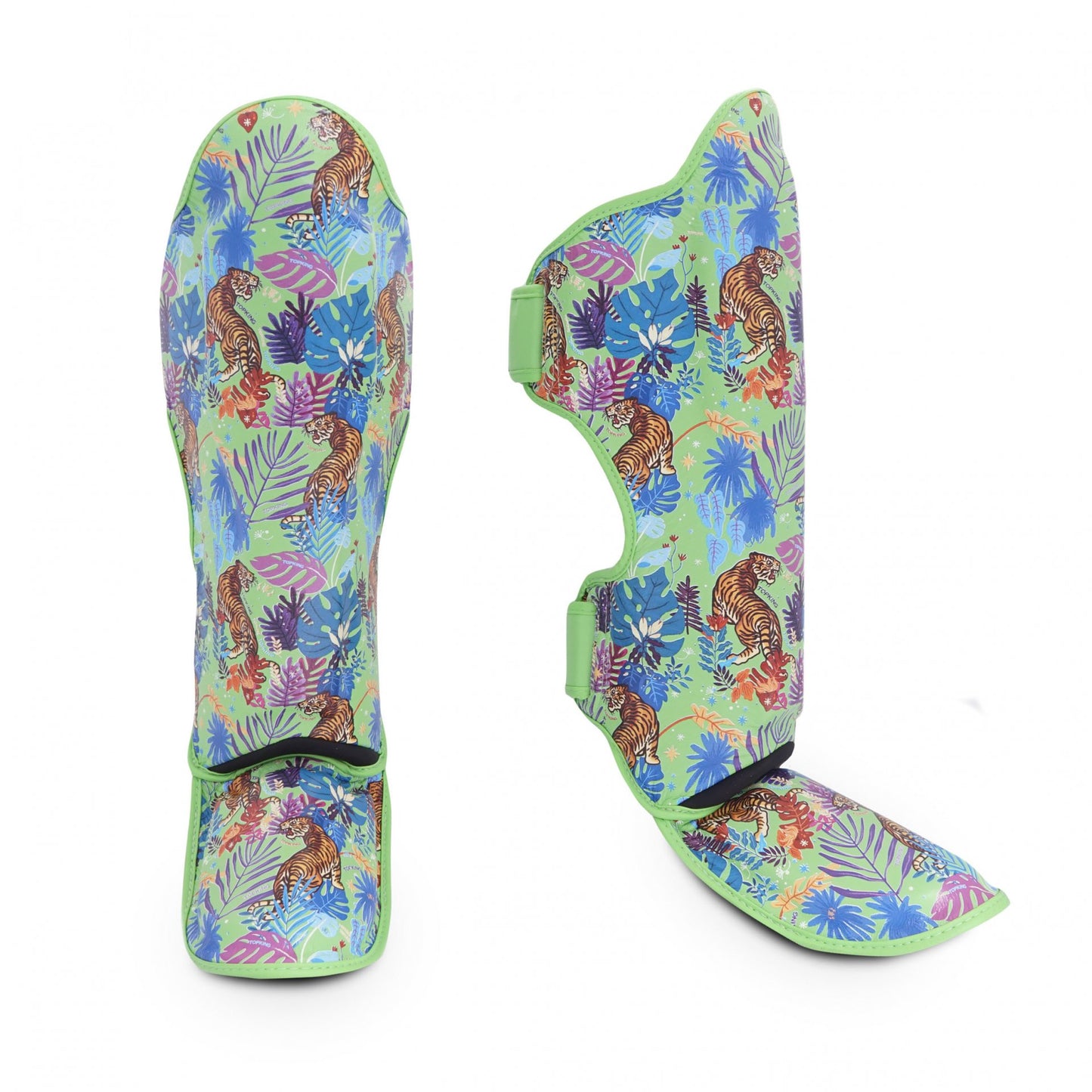Top King Shin Guards Wild Tiger Green - KICKPUNCHELBOW