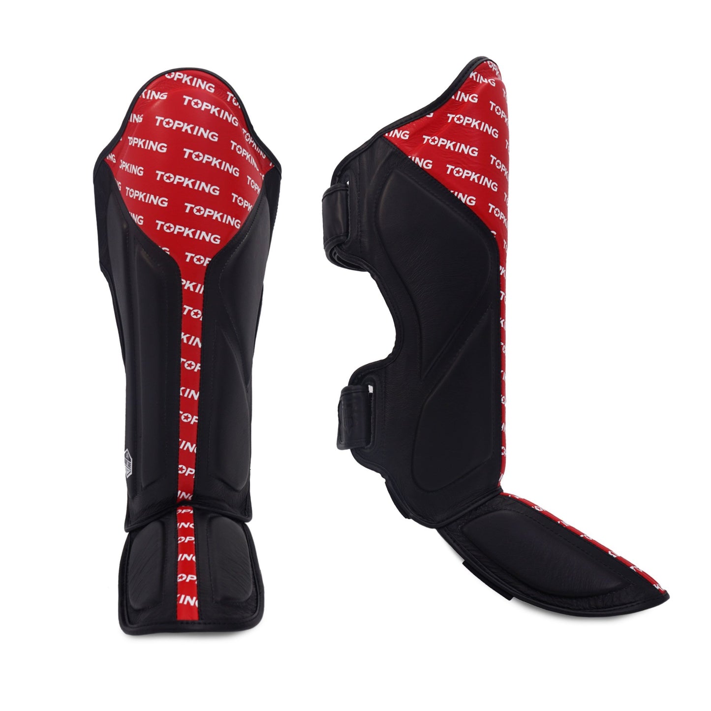 Top King Shin Guards Full Impact Double Tone Red - KICKPUNCHELBOW