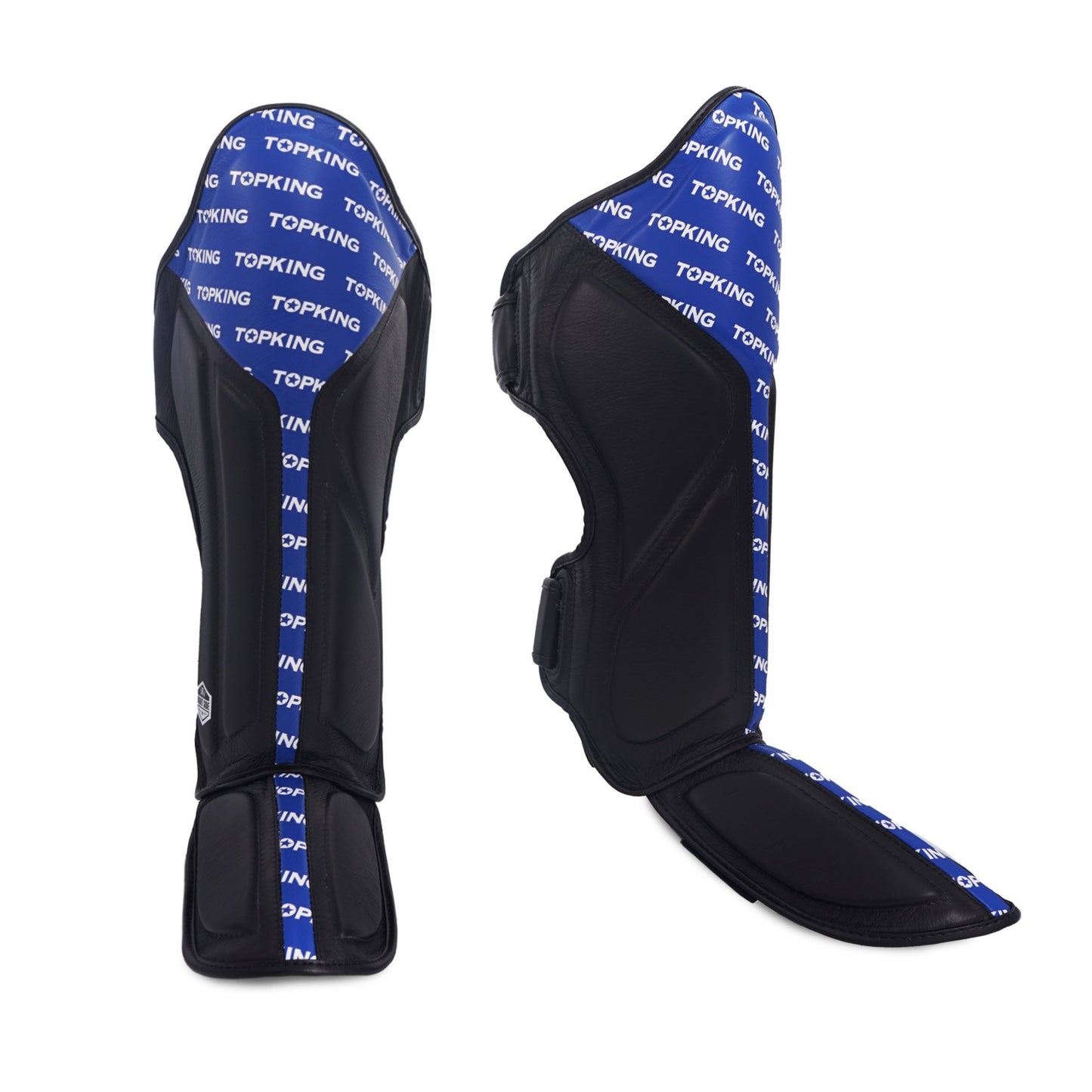 Top King Shin Guards Full Impact Double Tone Blue - KICKPUNCHELBOW