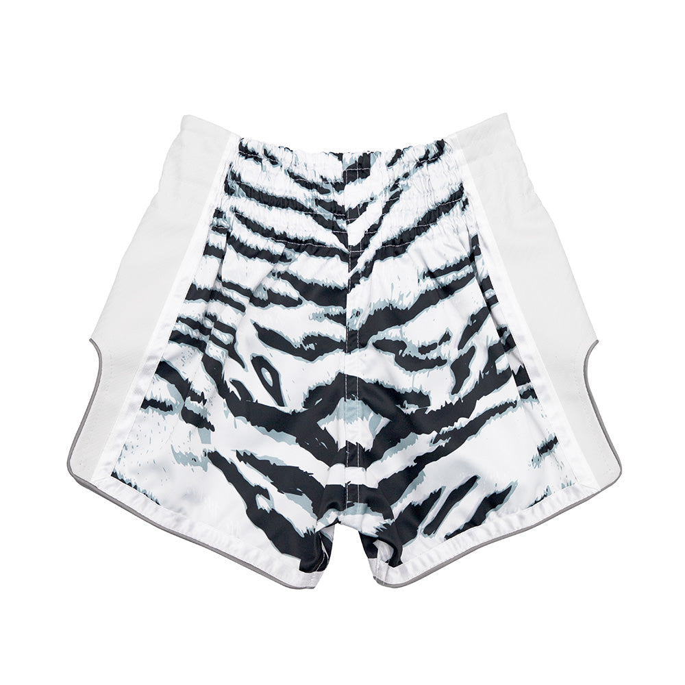 Fairtex Kids Muay Thai Shorts - BSK2103 "WHITE TIGER" - KICKPUNCHELBOW