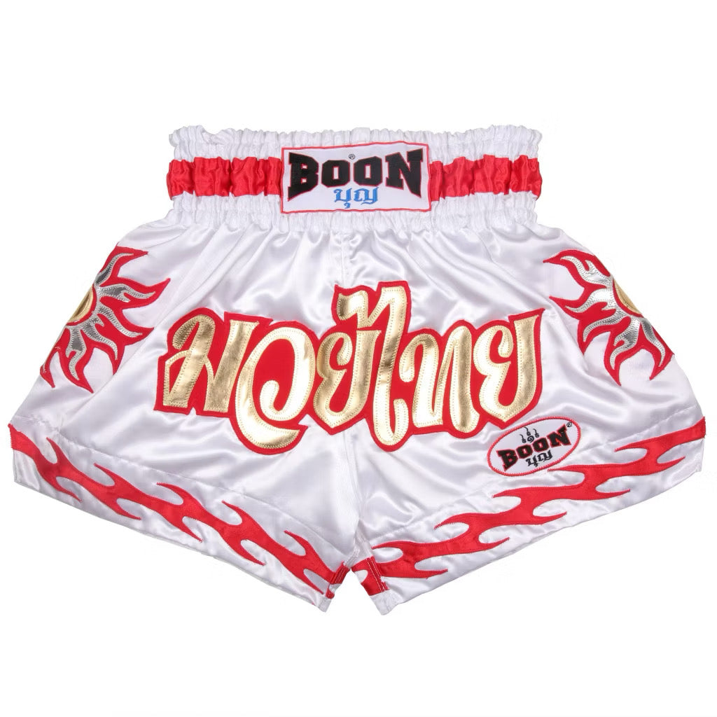 Boon Muay Thai Shorts MT27 - WHITE SUN