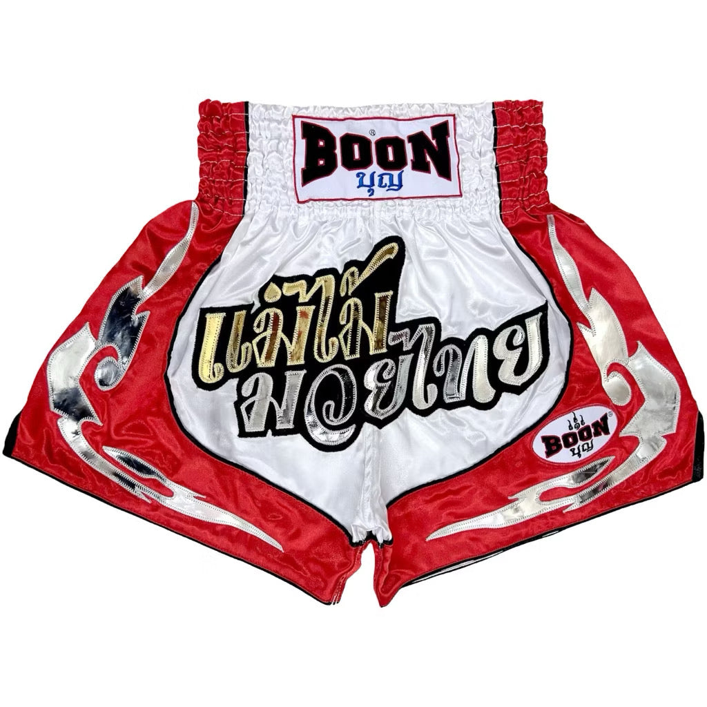 Boon Muay Thai Shorts MT39 - RED&WHITE