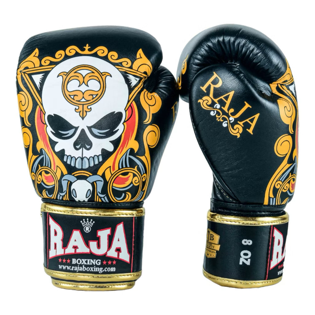 Raja Fancy Gloves - Louis Skull Authentic Leather