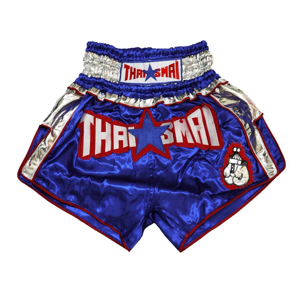 Thaismai Satin shorts - Silver / Blue