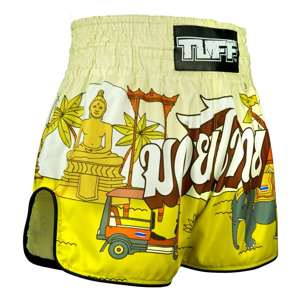 Tuff Muay Thai Shorts - Amazing Thailand Yellow