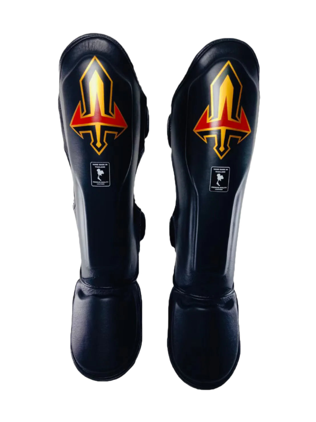 Arwut Muay Thai Leather Shin Guards SG3 Black