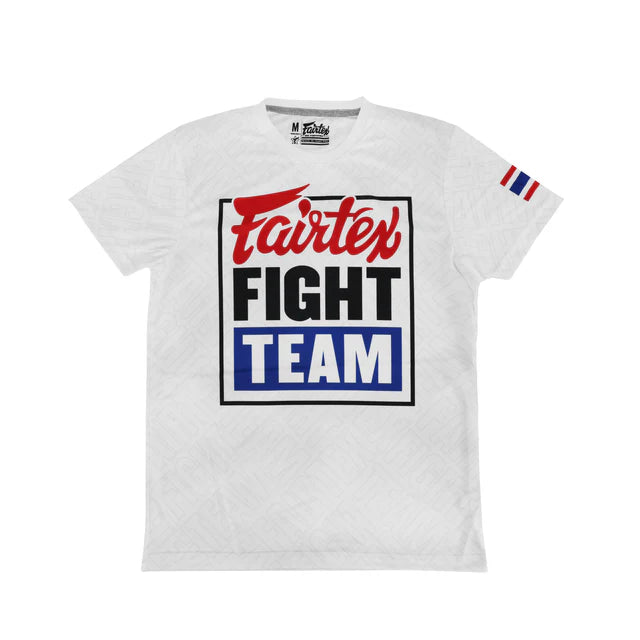 Fairtex - Fight Team T-Shirt White Blue - KICKPUNCHELBOW