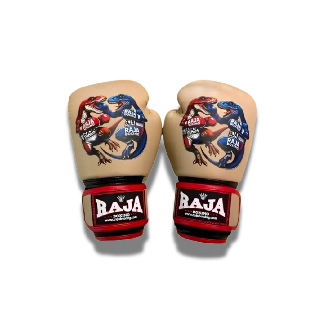 Raja Kids Gloves -RFBGV-113 Raja Kids Gloves Dinosaur (Cream/Red)