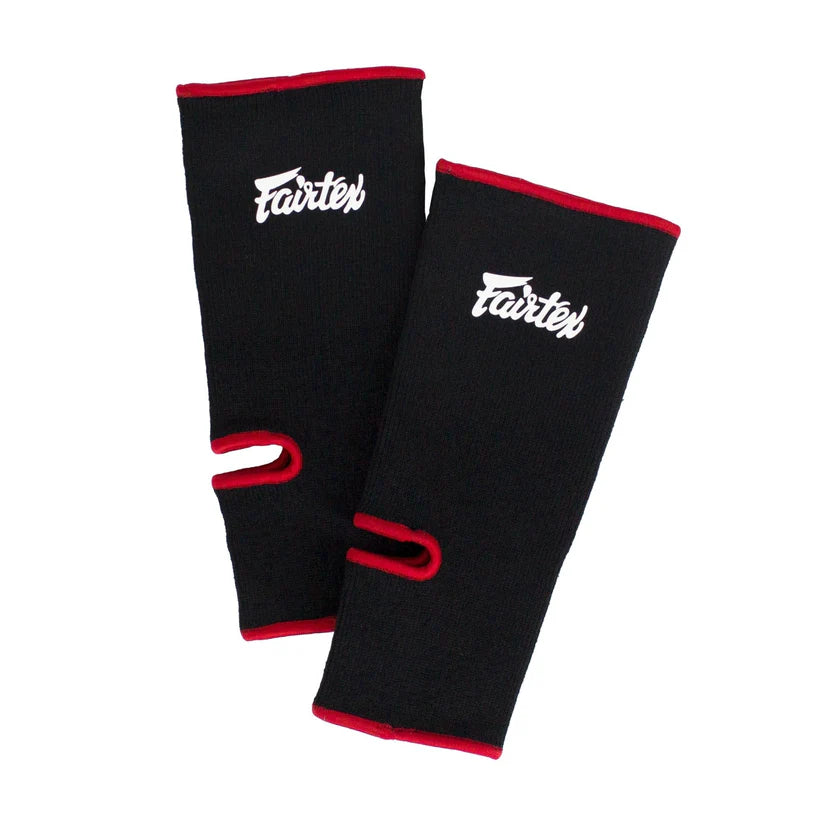 Fairtex Ankle Guards Black/Red - KICKPUNCHELBOW