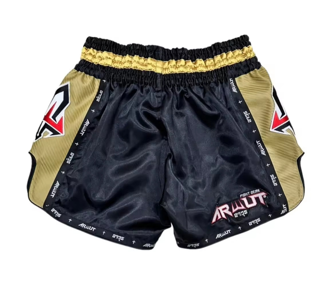 Arwut Muay Thai Shorts - Black / Gold