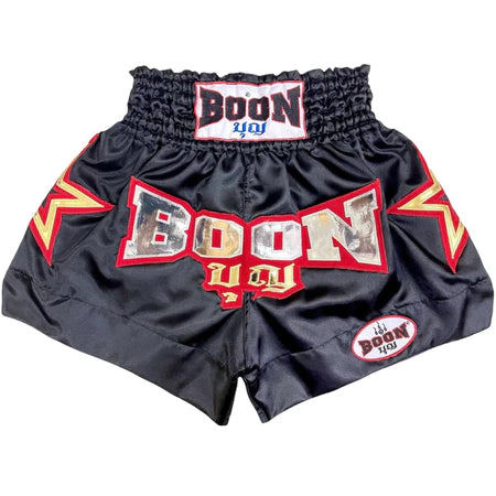 Boon Muay Thai Shorts Classic Black Stars - KICKPUNCHELBOW