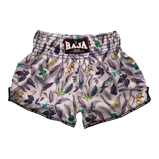 Raja Muay Thai  Fancy Shorts - Purple Flowers