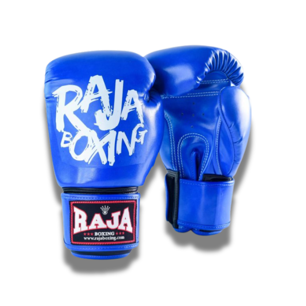 Raja Boxing - Velcro boxing Gloves- Microfibre - Graffiti - Blue