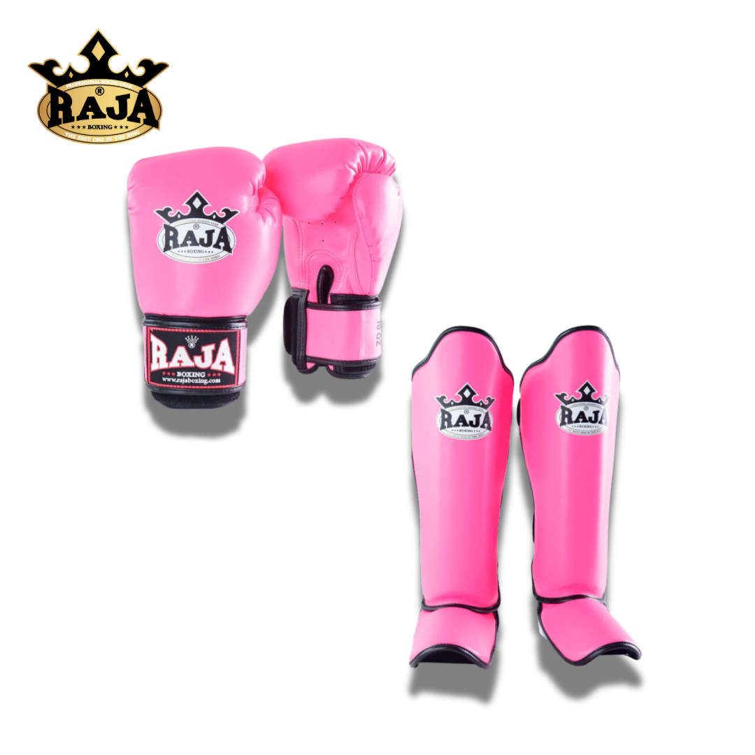 Raja Sparring Set Semi Leather Pink - KICKPUNCHELBOW