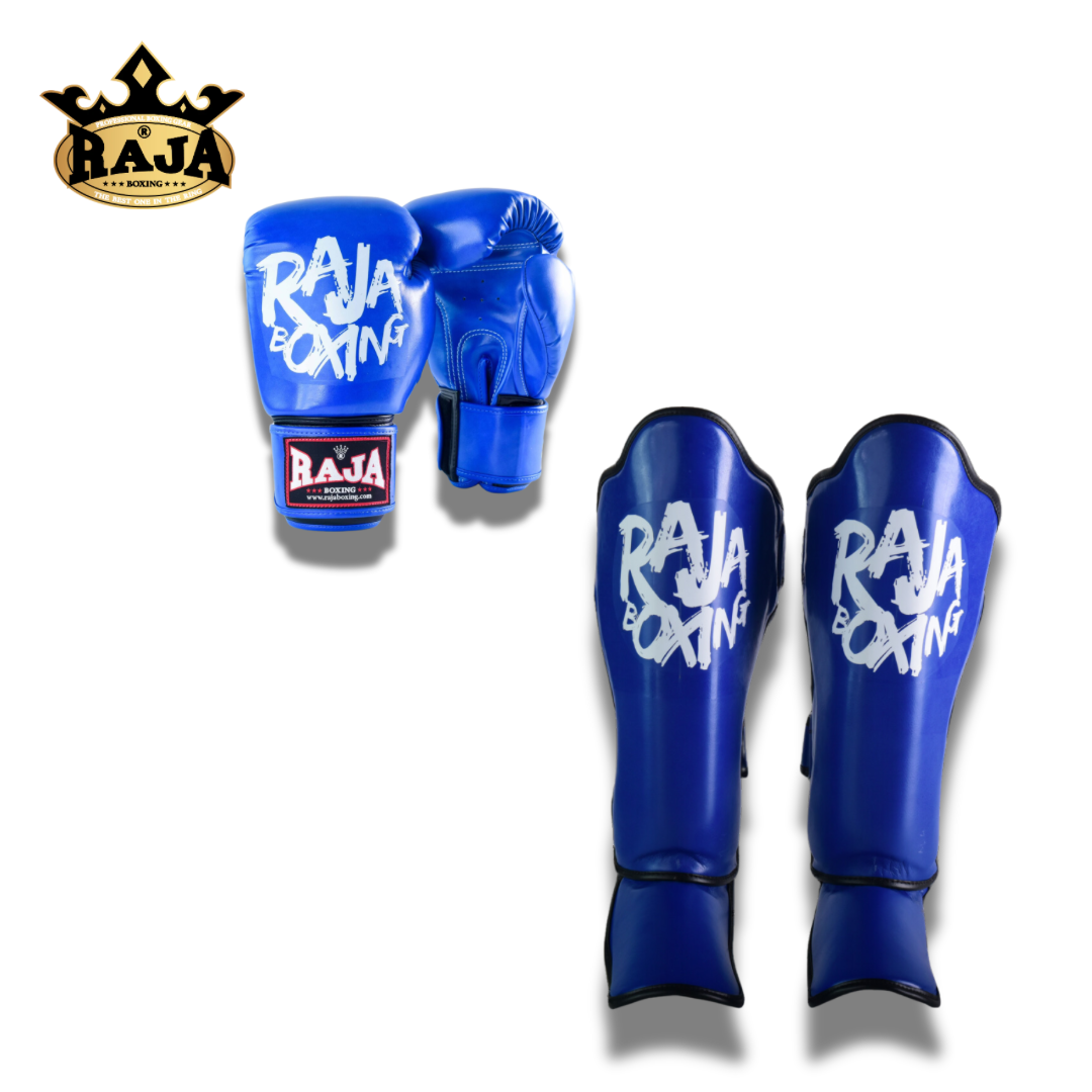 Raja Sparring Set Graff It Semi Leather Blue - KICKPUNCHELBOW