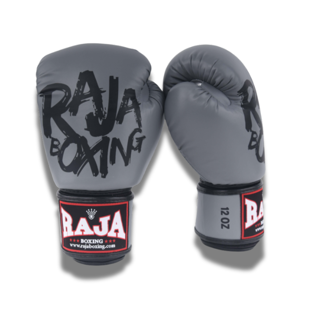 Raja Boxing - Velcro boxing Gloves- Microfibre - Graffiti - Gray