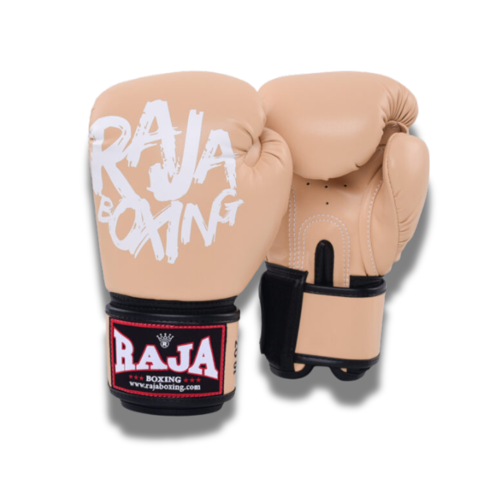Raja Boxing - Velcro boxing Gloves- Microfibre - Graffiti - beige