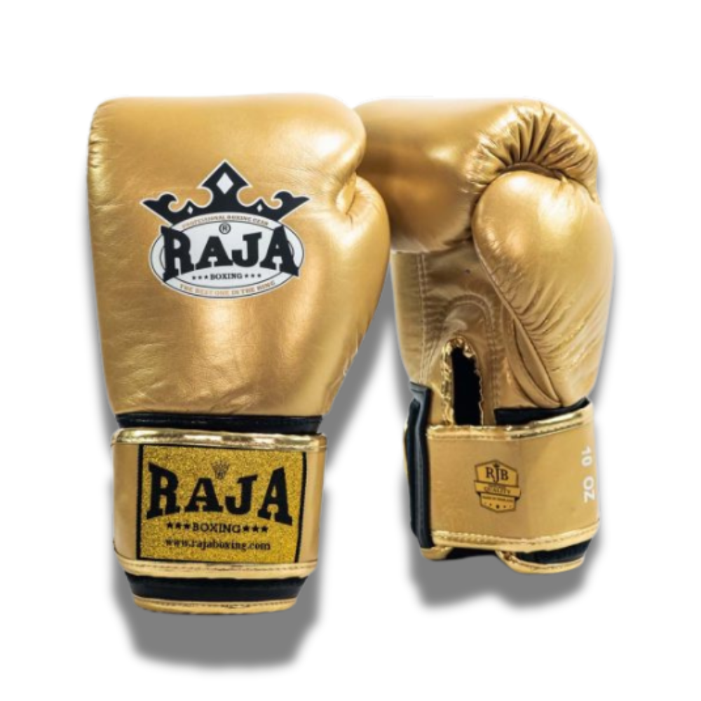 Raja Boxing - Velcro boxing Gloves- Microfibre - RBGV1 -Semi Gold