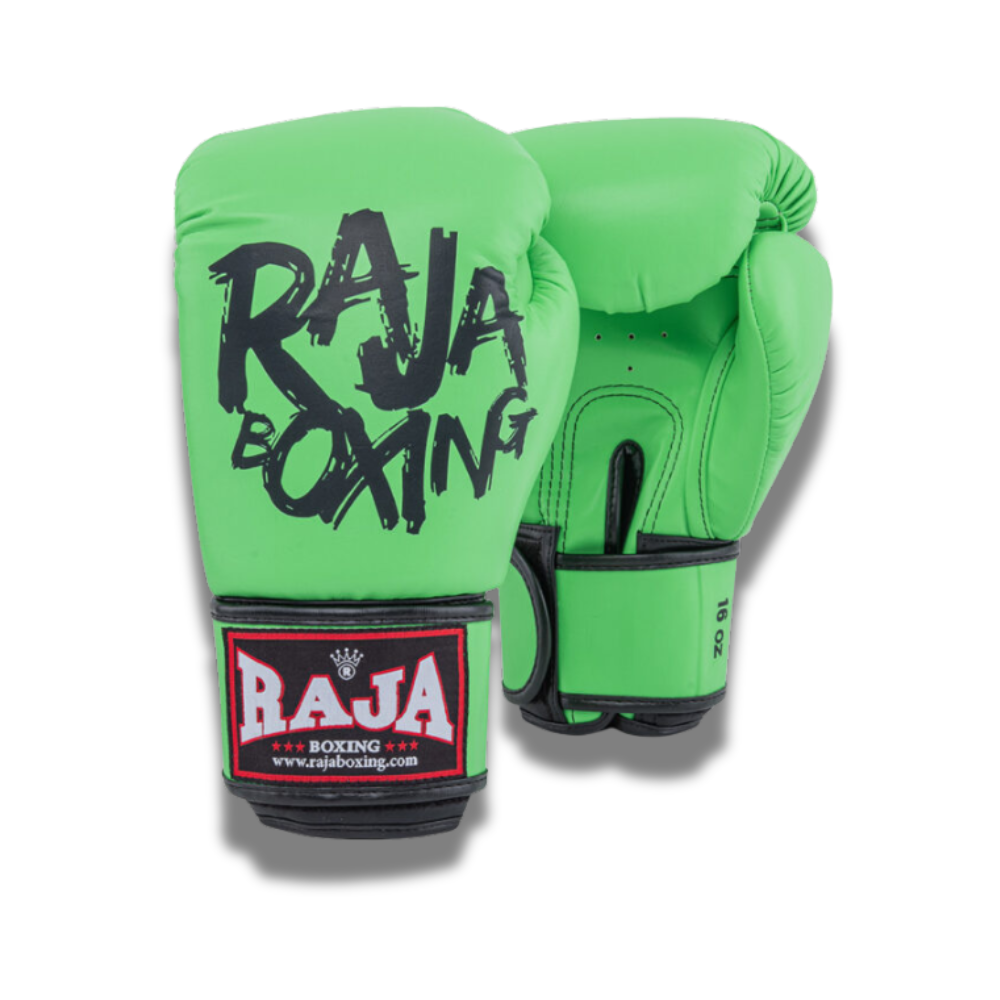 Raja Boxing - Velcro boxing Gloves- Microfibre - Graffiti - Green