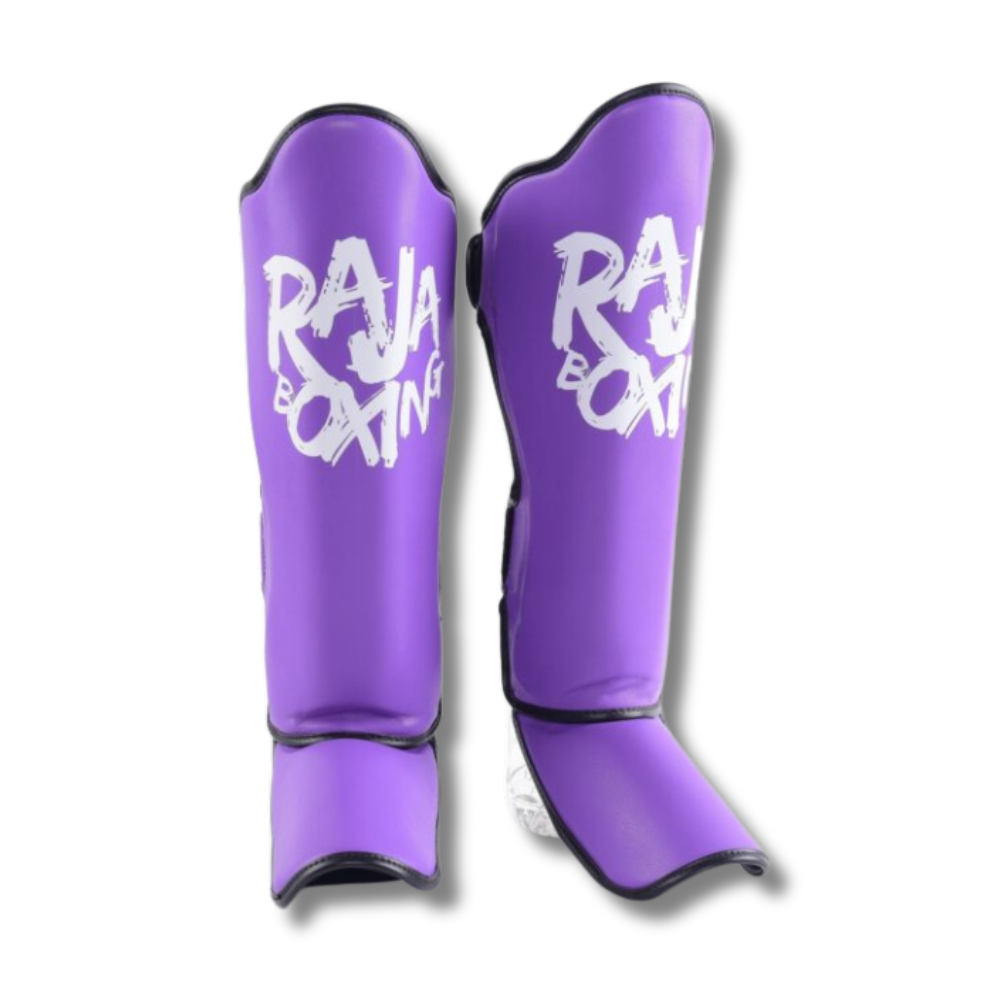 Raja Boxing - Shin Guards - Microfibre Graffiti V4 -Purple