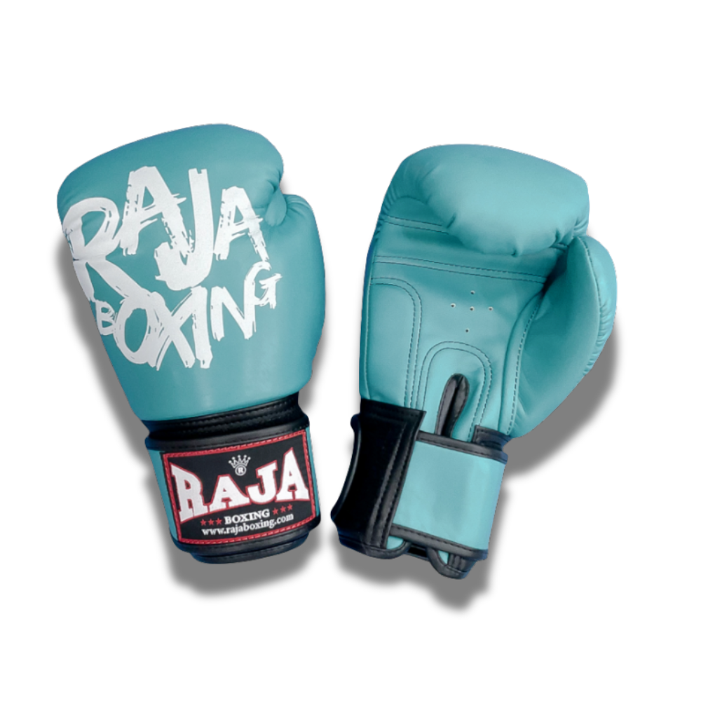 Raja Boxing - Velcro boxing Gloves- Microfibre - Graffiti -Beby Blue