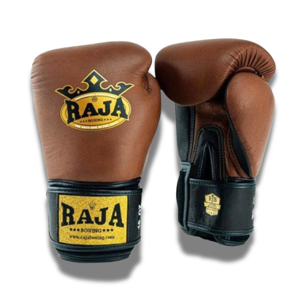 Raja Boxing - Velcro boxing Gloves- Microfibre - RBGV1 -Brown