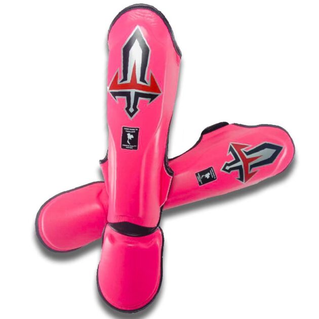 Arwut Muay Thai Leather Shin Guards SG3 Pink