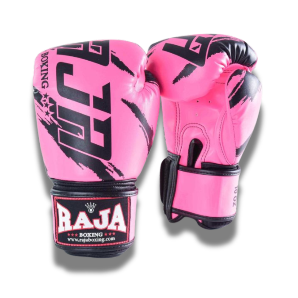 Raja Boxing - Velcro boxing Gloves- Microfibre Streak V3 - Pink