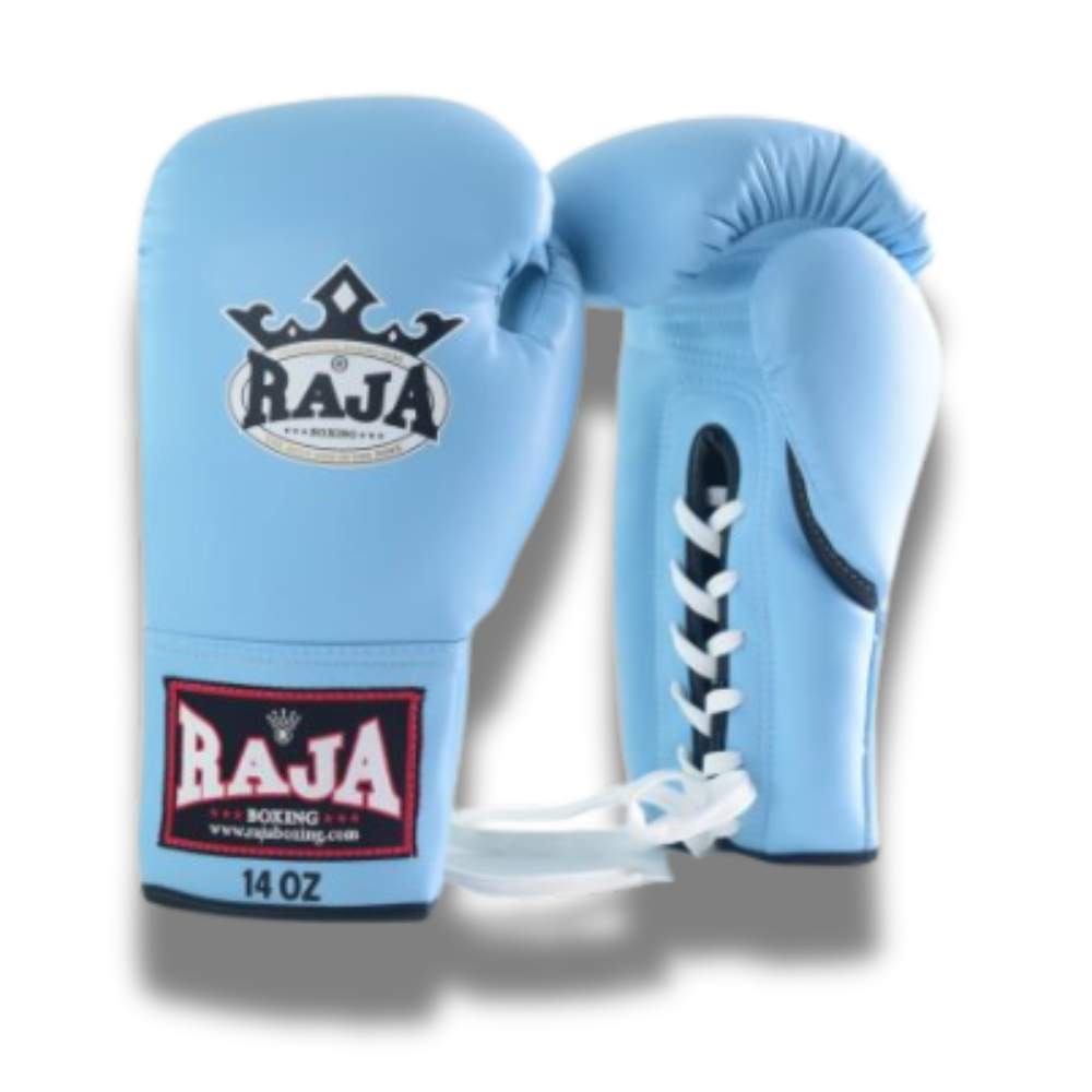 Raja Boxing - Lace Up Boxing Gloves- Microfibre RBGL13 - Light Blue