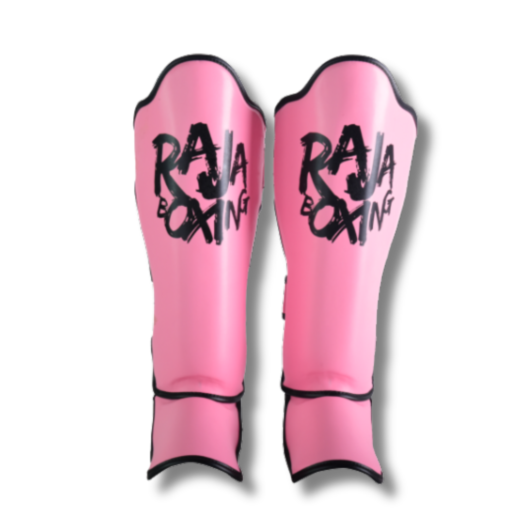 Raja Boxing - Shin Guards - Microfibre Graffiti V4 -Pink