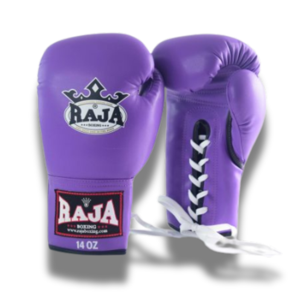 Raja Boxing - Lace Up Boxing Gloves- Microfibre RBGL13 - Purple