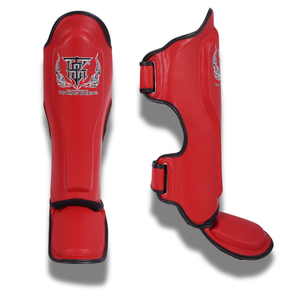 Top King - Sparring Set - Pro Gloves/Pro Shin Guards/TKB Handwraps/01 Ankle Guards -red