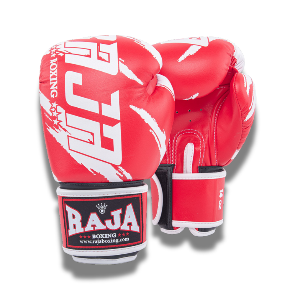 Raja Boxing - Velcro boxing Gloves- Microfibre Streak V3 - Red