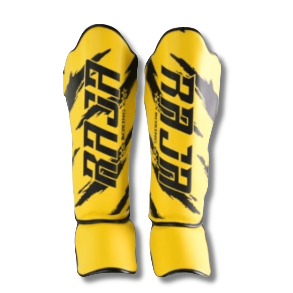 Raja Boxing - Shin Guards - Microfibre Streak V3 -Yellow