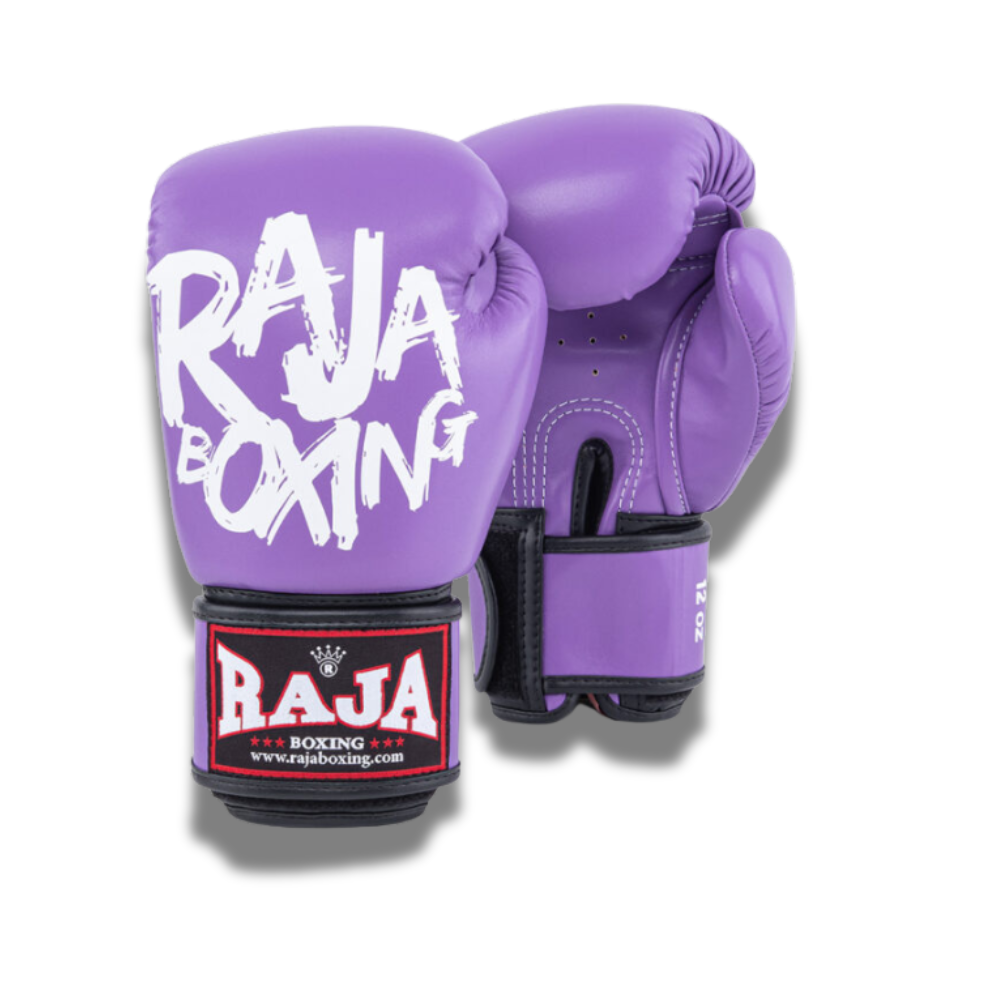 Raja Boxing - Velcro boxing Gloves- Microfibre - Graffiti - Purple