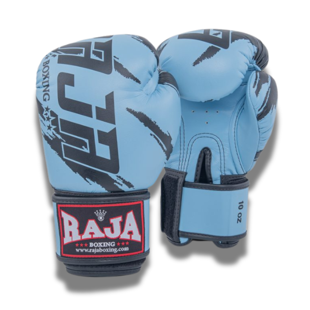 Raja Boxing - Velcro boxing Gloves- Microfibre Streak V3 - Blue