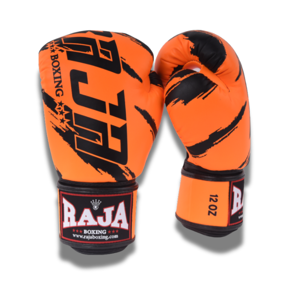 Raja Boxing - Velcro boxing Gloves- Microfibre Streak V3 - Orange