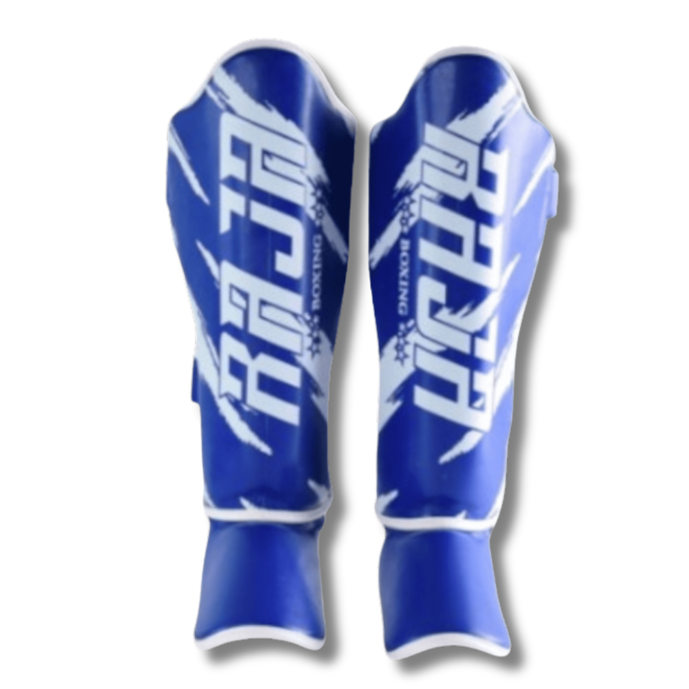Raja Boxing - Shin Guards - Microfibre Streak V3 -Blue