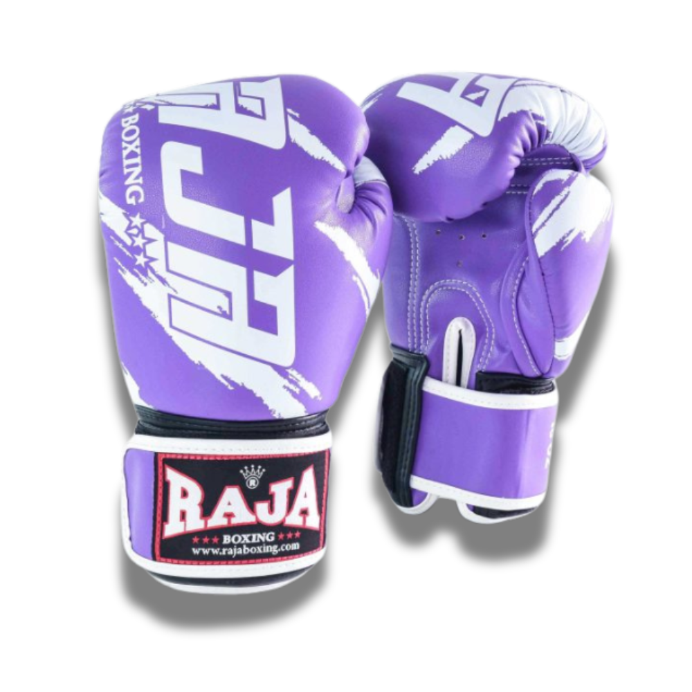 Raja Boxing - Velcro boxing Gloves- Microfibre Streak V3 - Purple