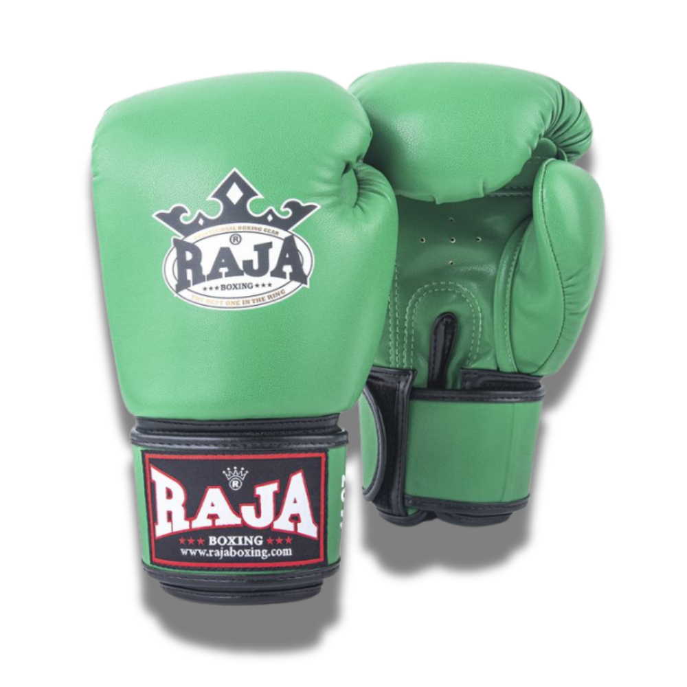 Raja Boxing - Velcro boxing Gloves- Microfibre - RBGV1 -Green