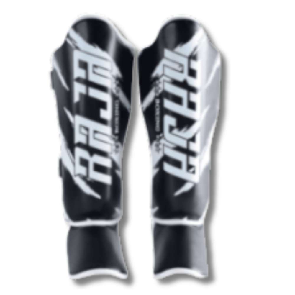 Raja Boxing - Shin Guards - Microfibre Streak V3 -Black