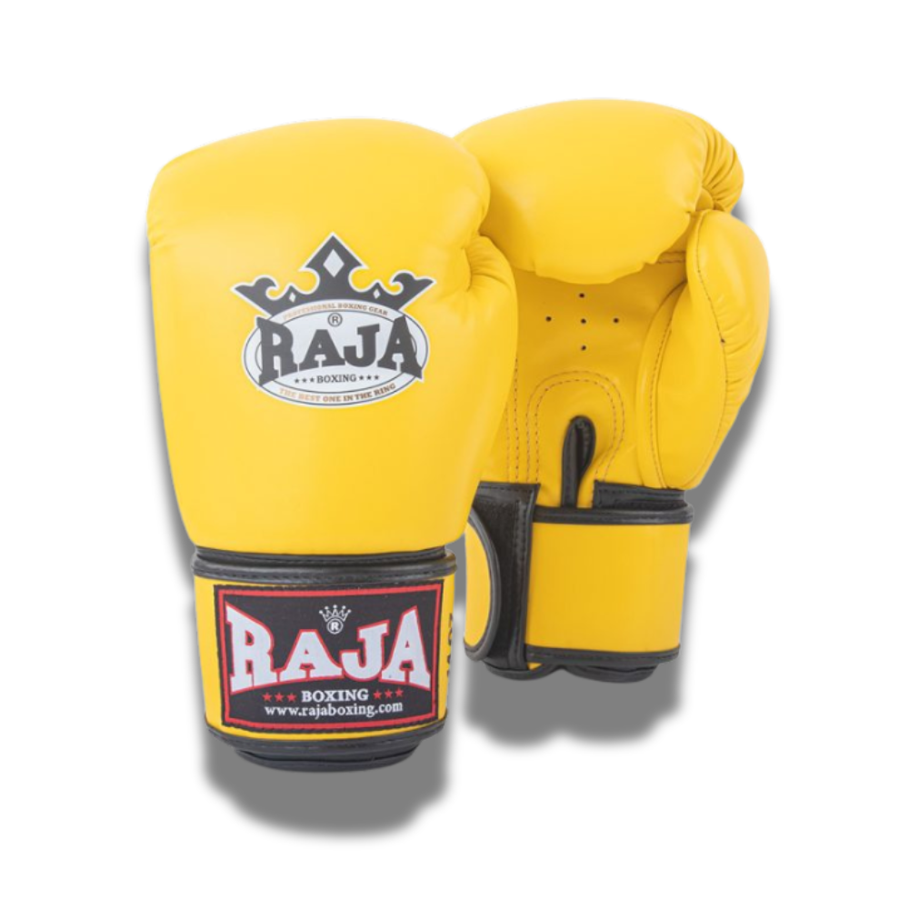 Raja Boxing - Velcro boxing Gloves- Microfibre - RBGV1 -Yellow