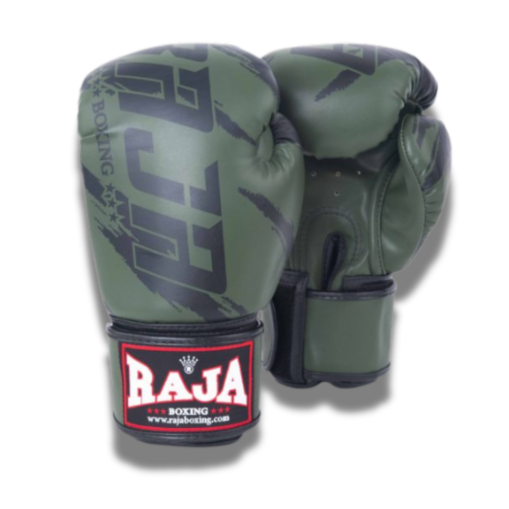 Raja Boxing - Velcro boxing Gloves- Microfibre Streak V3 - Navy Green