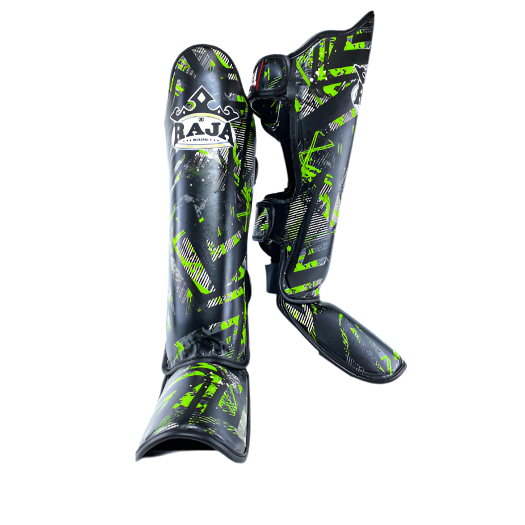 Semi Leather Raja Shin Guards - Racing