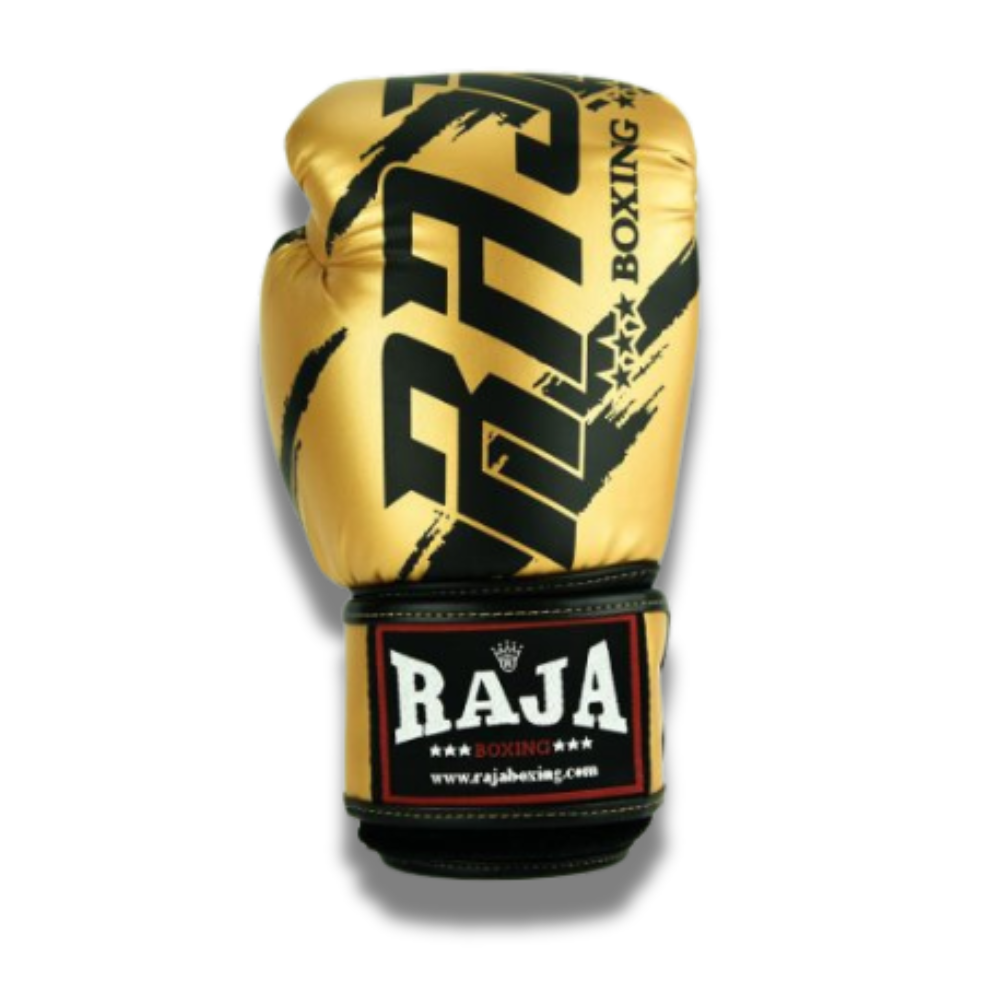 Raja Boxing - Velcro boxing Gloves- Microfibre Streak V3 - Gold